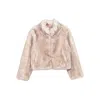 Thelaurent Faux-fur Cropped Jacket In Neutral