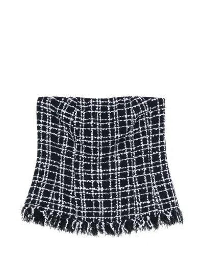 Thelaurent Tweed-effect Corset Blouse In Multi