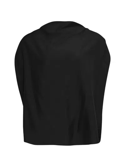Theloom Asymmetric Tuck Top In Black