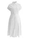 Theloom Collared Pleated Shirt Dress In White