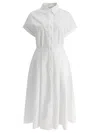 Theloom Collared Pleated Shirt Dress In White