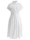 Theloom Collared Pleated Shirt Dress In White