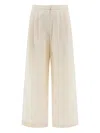 Theloom Pleated Wide-leg Pants In White