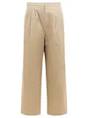 Theloom Cropped Beige Wide-leg Trousers In Beige