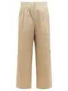 Theloom Cropped Beige Wide-leg Trousers