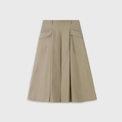Theloom Women's Box Pleats Pocket Skirt In Khaki In Transparent