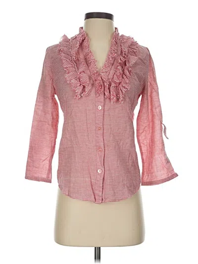 Pre-owned Theme 3/4 Sleeve Button Down Shirt In Pink