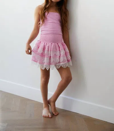 Theme Kids' Alexa Tube Top With Lace In Pink