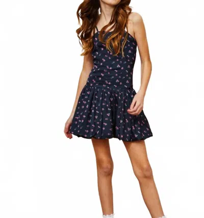 Theme Kids' Bailey Ballet Dress In Navy Rose In Blue