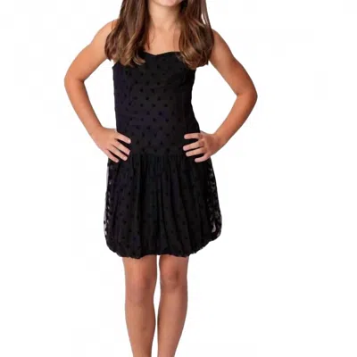 Theme Kids' Daniela Heart Mesh Bubble Dress In Black
