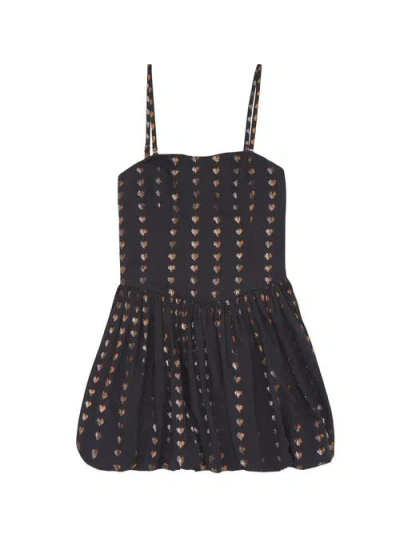 Theme Kids'  Daniela Lurex Heart Bubble Dress In Black