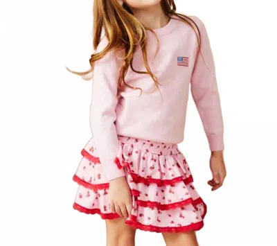Theme Kids' Gemma Black Rose Mini Skirt In Pink