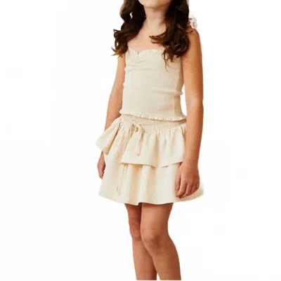 Theme Kids' Georgia Smocked Top In Champagne In Neutral