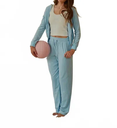 Theme Kids' Girl's Anchor Terry Wide Leg Pant In Slate In Blue