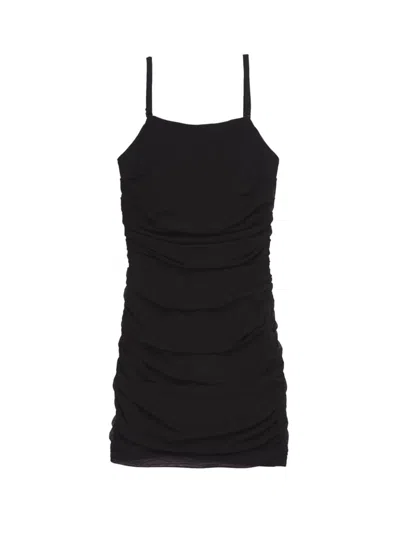 Theme Girl's Double Mesh Corset Minidress In Black