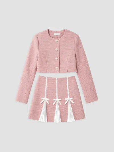 Theme Girl's Girl's 2-piece Leah Jacket & Skirt Set In Pink