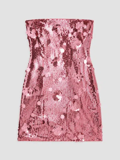 Theme Girl's Girl's Sequined Strapless Mini Dress In Pink