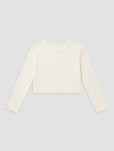 Theme Girl's Girl's Sloane Ballet Heart Cut-out Ribbed Top In Cream