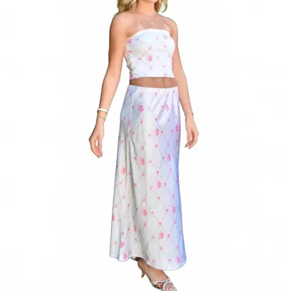 Theme Kids' Girl's Joey Vintage Satin Skirt In Romantic Rose In White