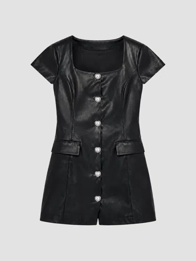 Theme Girl's Little Girl's & Girl's Zoe Faux-leather Dress In Black