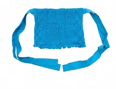 Theme Kids' Girl's Smocked Tube Top In Turquoise Blue