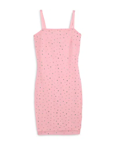 Theme Girls' Brooke Stretch Mesh Rhinestone Embellished Dress - Big Kid In Ballet Pnk