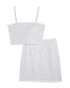 Theme Girls' Franki Studded Top & Skirt Set - Big Kid In White