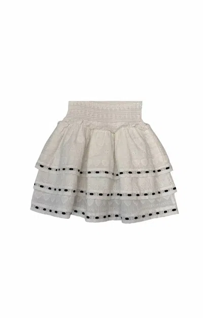Theme Kids' Girls Gemma Heart & Flower Eyelet Mini Skirt With Ribbon In White