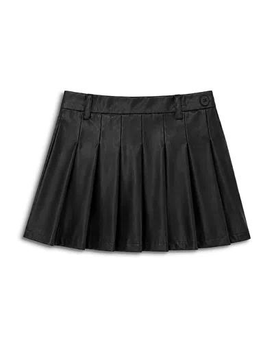 Theme Girls' Jane Black Faux Leather Pleated Skort - Big Kid