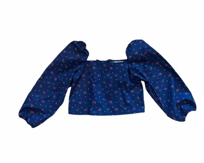 Theme Kids' Girls Jordyn Top In Blue Floral Dot