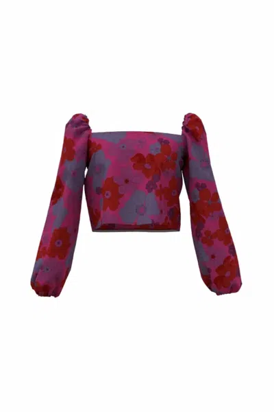 Theme Kids' Girls Jordyn Top In Pink 70s Floral In Red