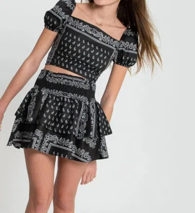 Theme Kids' Girls Jules Mini Skirt In Black Bandana