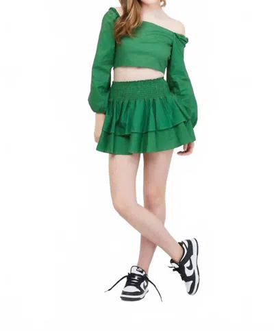 Theme Kids' Girls Jules Mini Skirt In Holiday Green
