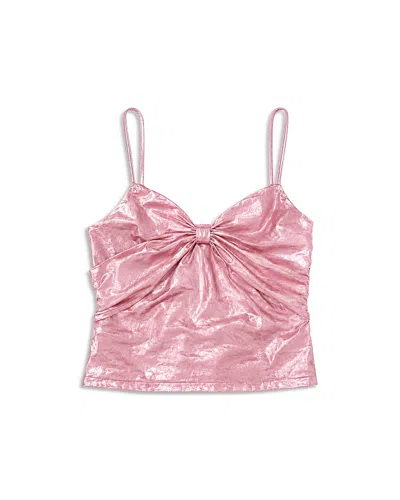 Theme Girls' Liot Lame Pink Tie Back Top - Big Kid