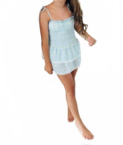 Theme Kids' Girls Lola Heart Smocked Ruffle Dress In Pastel Blue