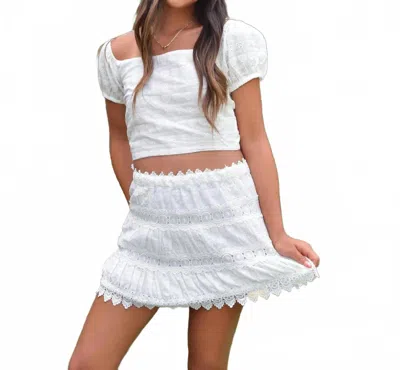 Theme Kids' Girls Luna Heart Flower Eyelet Mini Skirt In White