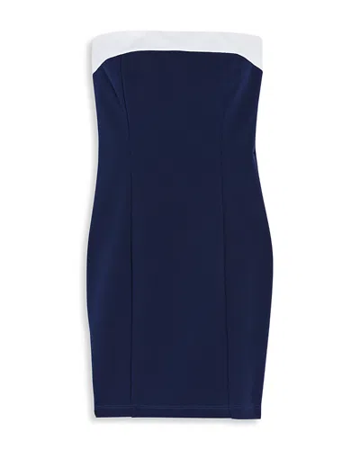Theme Girls' Maeve Stretch Tuxedo Dress - Big Kid In Navy/white