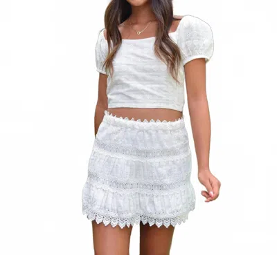 Theme Kids' Girls Noa Heart Flower Eyelet Tie Back Top In White