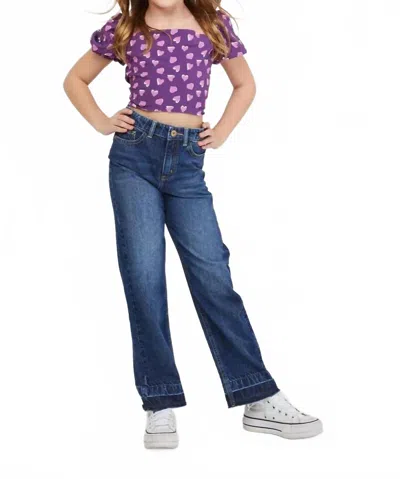 Theme Babies' Girls Noa Top In Purple/white Hearts