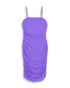 Theme Girls' Noemi Stretch Mesh Ruched Dress - Big Kid In Purple