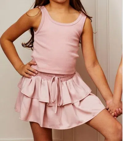 Theme Kids' Harlow Heart Cut Out Tank Top In Ballet Pink
