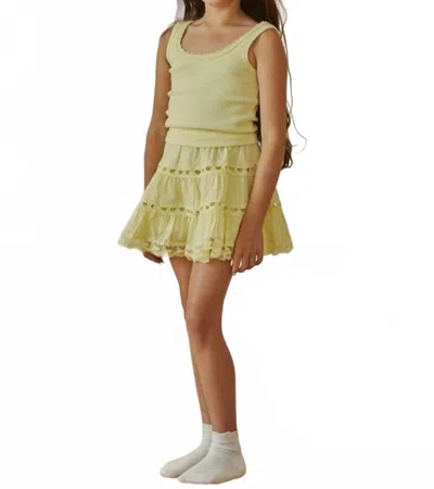 Theme Kids Sofia Mini Skirt In Pastel Yellow In Multi