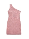 THEME GIRL'S SEQUINED ONE-SHOULDER DRESS