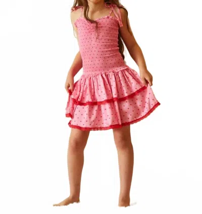 Theme Kids' Lola Hearts Smocked Ruffle Dress In Pink