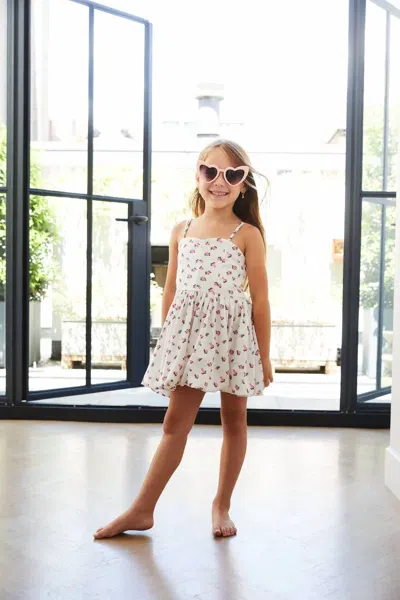 Theme Kids' Satin Ballet Dress In Bailey Pink Rose On White In Green