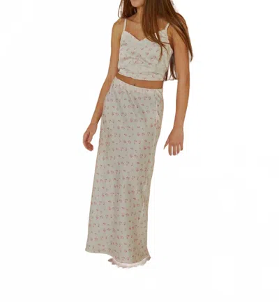Theme Kids' Tween's Ditsy Satin Maxi Skirt In White
