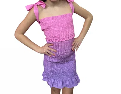 Theme Kids' Waverly Ombre Dress In Pastel Pink-purple In Multi