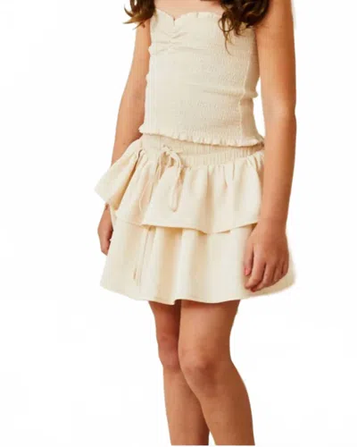 Theme Kids' Willow Satin Skirt In Champagne In White