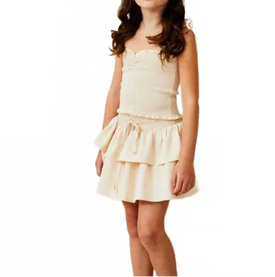 Theme Kids' Willow Satin Skirt In Champagne In White