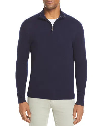 The Men's Store At Bloomingdale's Cashmere Half-zip Sweater - Exclusive In Navy Blue